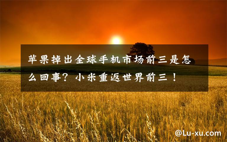 苹果掉出全球手机市场前三是怎么回事?小米重返世界前三!