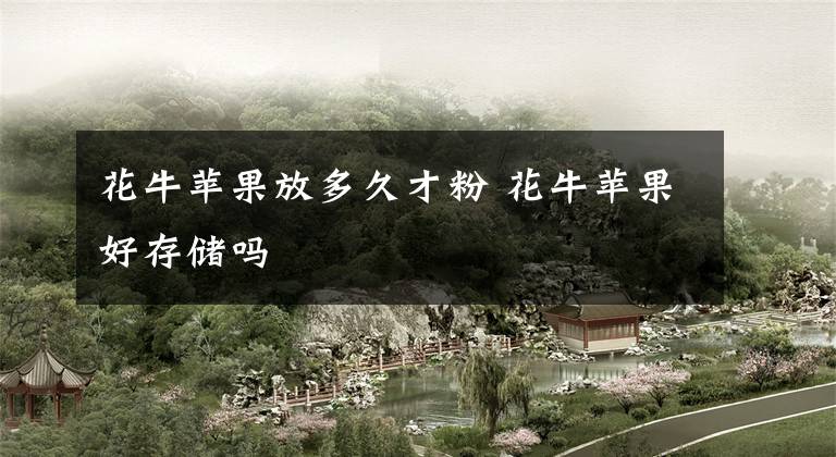 花牛苹果放多久才粉 花牛苹果好存储吗