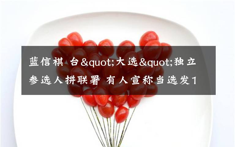 蓝信祺 台"大选"独立参选人拼联署 有人宣称当选发100亿