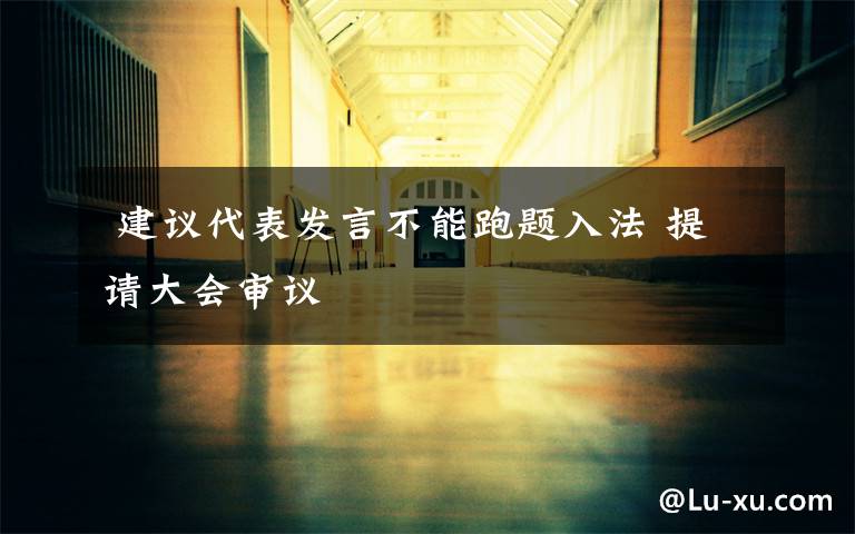 建议代表发言不能跑题入法 提请大会审议