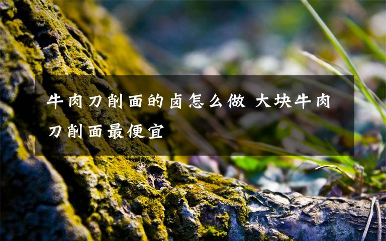 牛肉刀削面的卤怎么做 大块牛肉刀削面最便宜