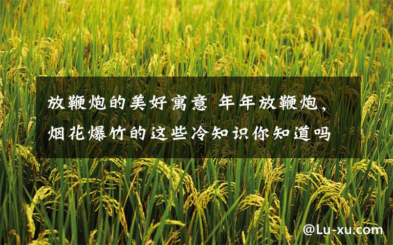 放鞭炮的美好寓意 年年放鞭炮,烟花爆竹的这些冷知识你知道吗?