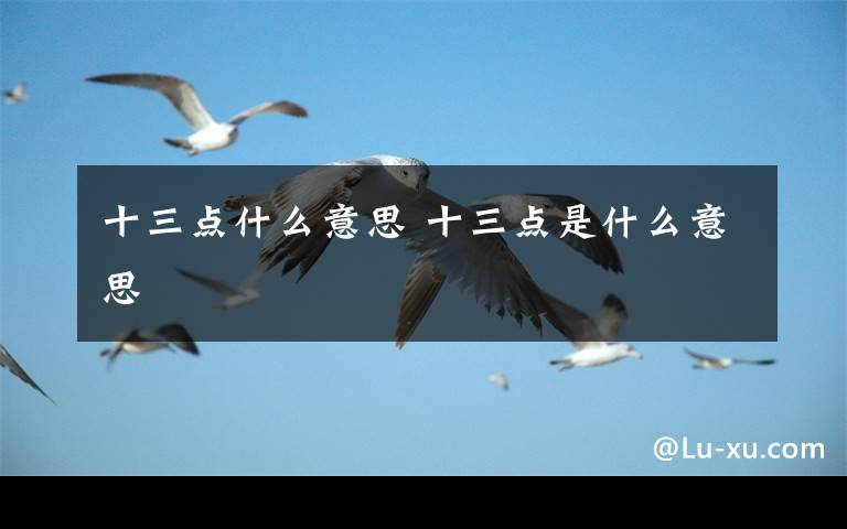 十三点什么意思 十三点是什么意思