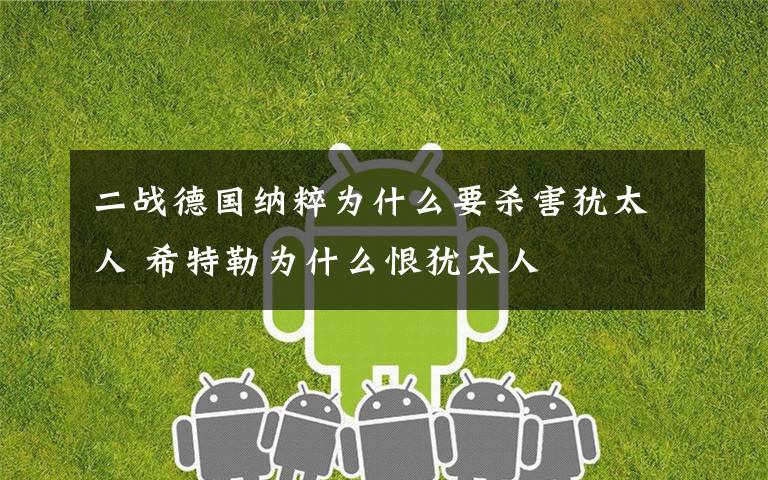 二战德国纳粹为什么要杀害犹太人 希特勒为什么恨犹太人