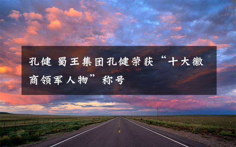 孔健 蜀王集团孔健荣获“十大徽商领军人物”称号