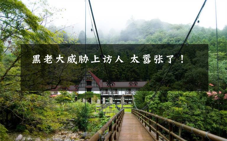 黑老大威胁上访人 太嚣张了!