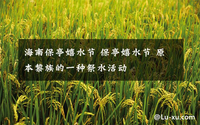 海南保亭嬉水节 保亭嬉水节 原本黎族的一种祭水活动