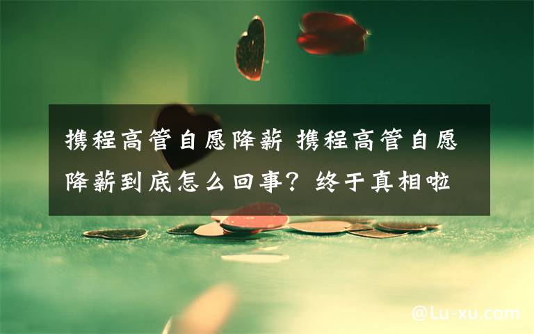 携程高管自愿降薪 携程高管自愿降薪到底怎么回事？终于真相啦！原来是这样