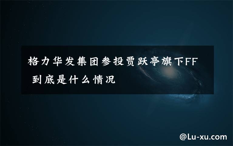 格力华发集团参投贾跃亭旗下FF 到底是什么情况
