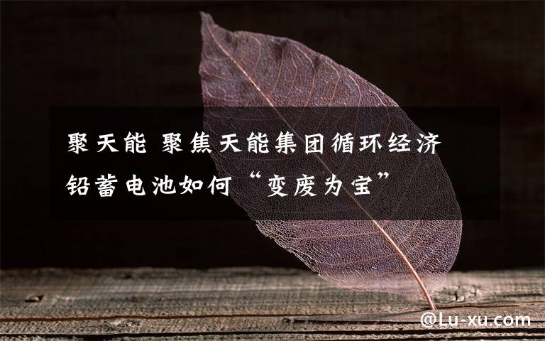 聚天能 聚焦天能集团循环经济 铅蓄电池如何“变废为宝”