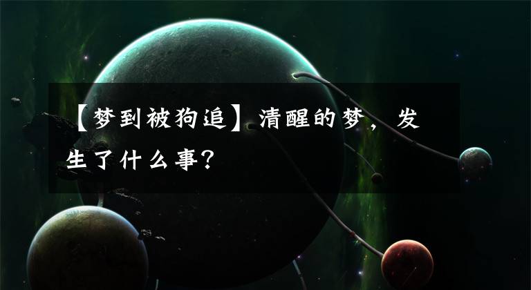 【梦到被狗追】清醒的梦，发生了什么事？