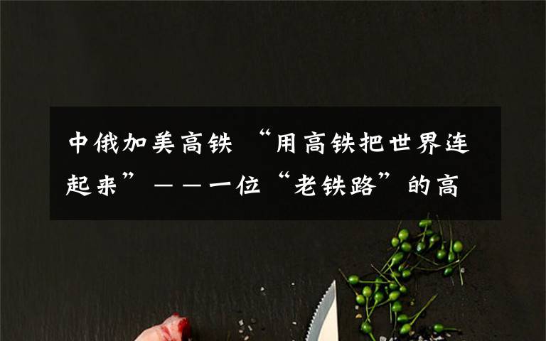中俄加美高铁 “用高铁把世界连起来”－－一位“老铁路”的高铁梦