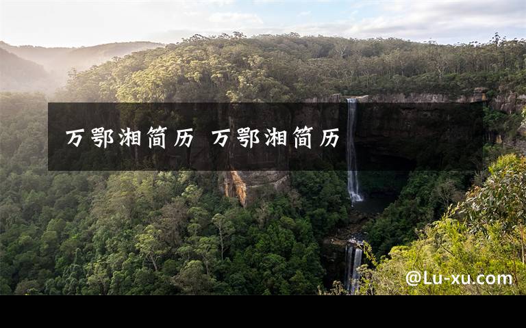 万鄂湘简历 万鄂湘简历