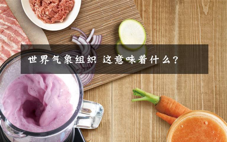 世界气象组织 这意味着什么?