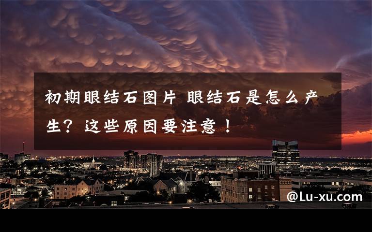 初期眼结石图片 眼结石是怎么产生？这些原因要注意！