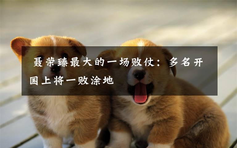 聂荣臻最大的一场败仗:多名开国上将一败涂地