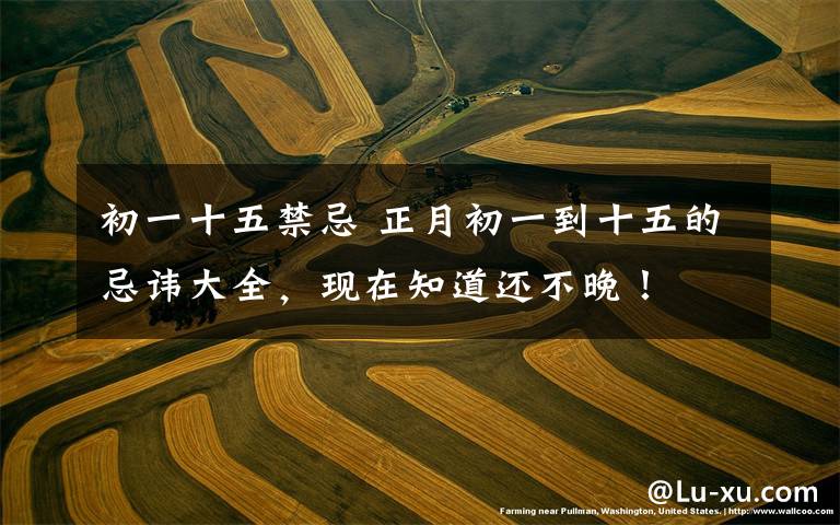 初一十五禁忌 正月初一到十五的忌讳大全，现在知道还不晚！