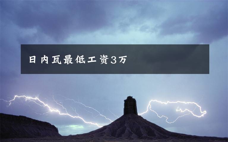 日内瓦最低工资3万