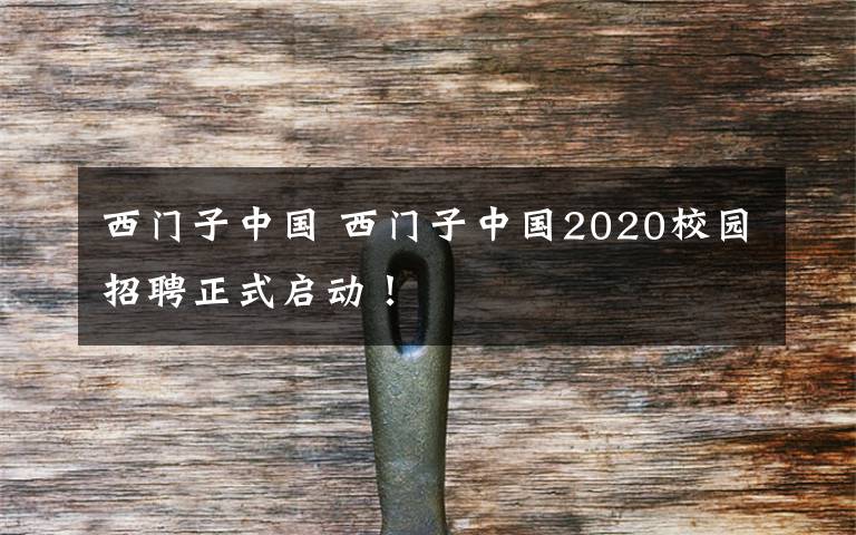 西门子中国 西门子中国2020校园招聘正式启动!