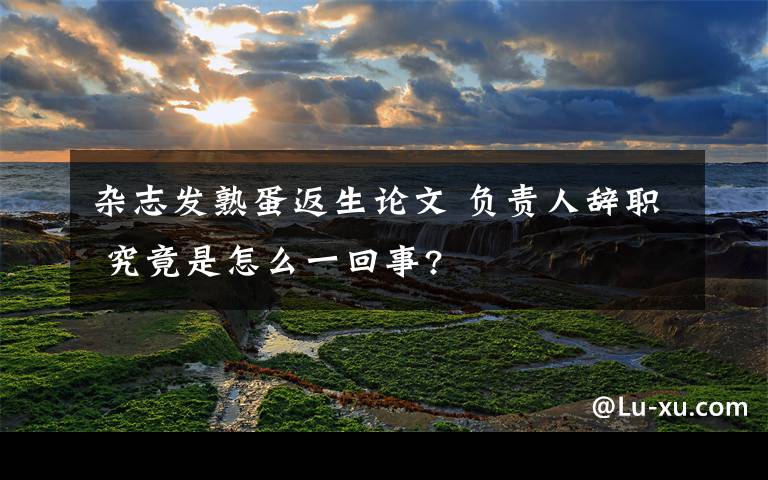 杂志发熟蛋返生论文 负责人辞职 究竟是怎么一回事?