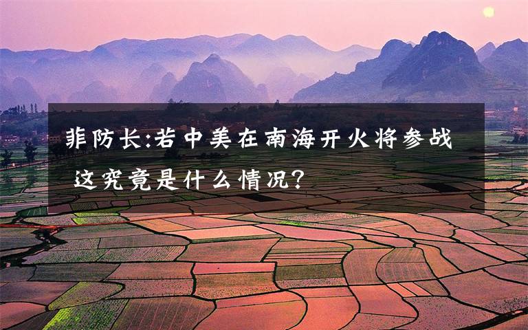菲防长:若中美在南海开火将参战 这究竟是什么情况?