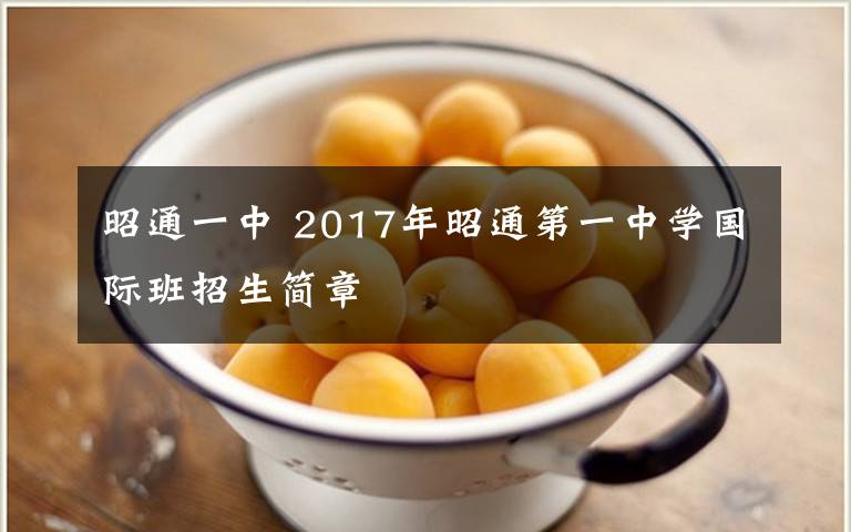 昭通一中 2017年昭通第一中学国际班招生简章