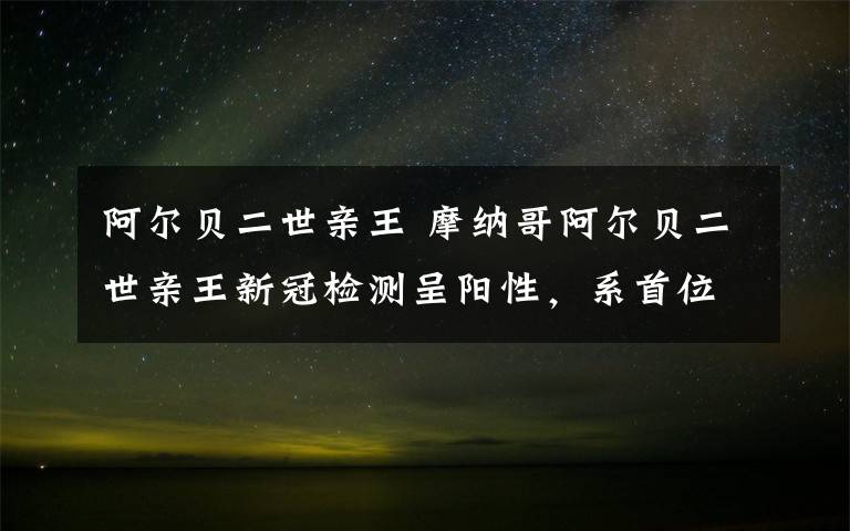 阿尔贝二世亲王 摩纳哥阿尔贝二世亲王新冠检测呈阳性，系首位确诊的国家元首