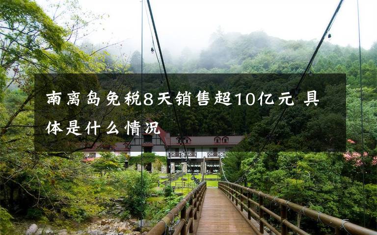 南离岛免税8天销售超10亿元 具体是什么情况