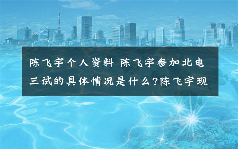 陈飞宇个人资料 陈飞宇参加北电三试的具体情况是什么?陈飞宇现身北电参加三试