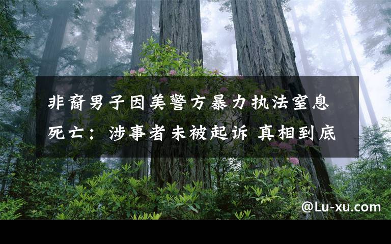 非裔男子因美警方暴力执法窒息死亡:涉事者未被起诉 真相到底是怎样的?