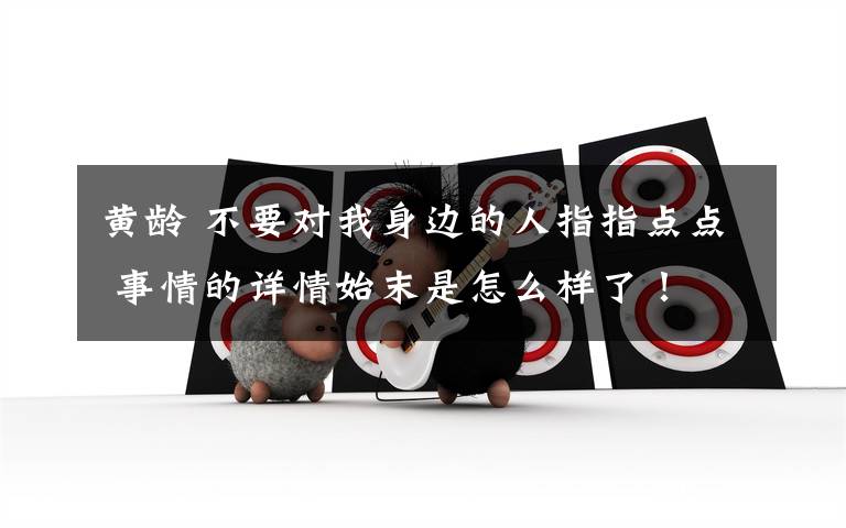 黄龄 不要对我身边的人指指点点 事情的详情始末是怎么样了!