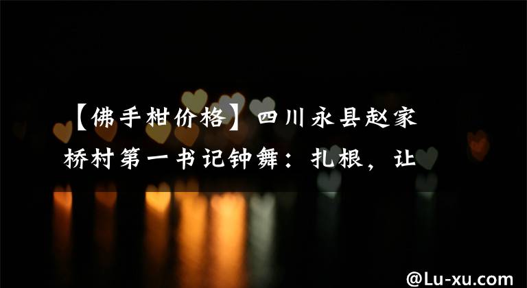 【佛手柑价格】四川永县赵家桥村第一书记钟舞:扎根,让群众利益安心。