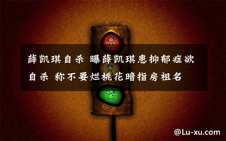 薛凯琪自杀 曝薛凯琪患抑郁症欲自杀 称不要烂桃花暗指房祖名