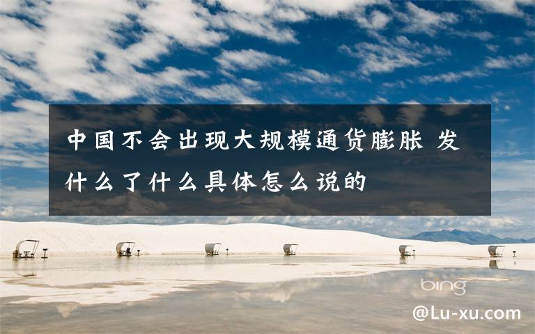 中国不会出现大规模通货膨胀 发什么了什么具体怎么说的