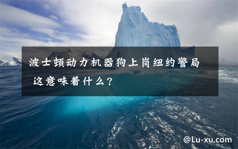 波士顿动力机器狗上岗纽约警局 这意味着什么?
