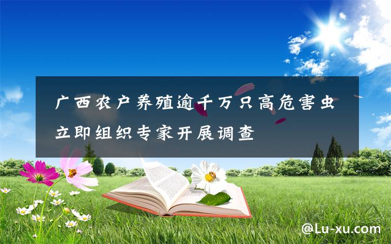 广西农户养殖逾千万只高危害虫 立即组织专家开展调查
