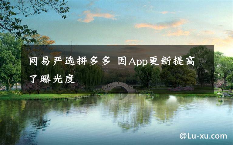 网易严选拼多多 因App更新提高了曝光度