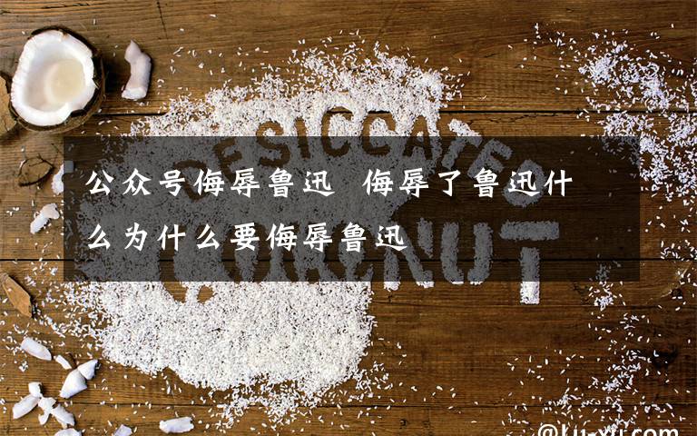 公众号侮辱鲁迅  侮辱了鲁迅什么为什么要侮辱鲁迅