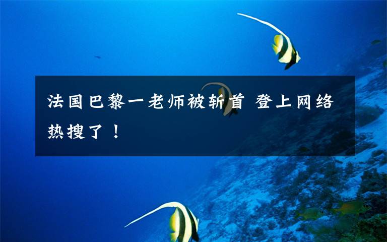 法国巴黎一老师被斩首 登上网络热搜了!