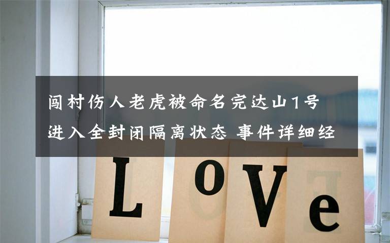 闯村伤人老虎被命名完达山1号 进入全封闭隔离状态 事件详细经过!