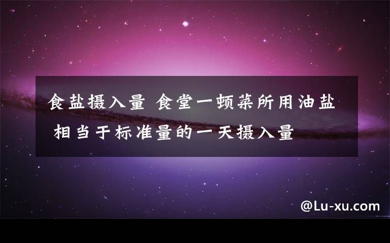 食盐摄入量 食堂一顿菜所用油盐 相当于标准量的一天摄入量