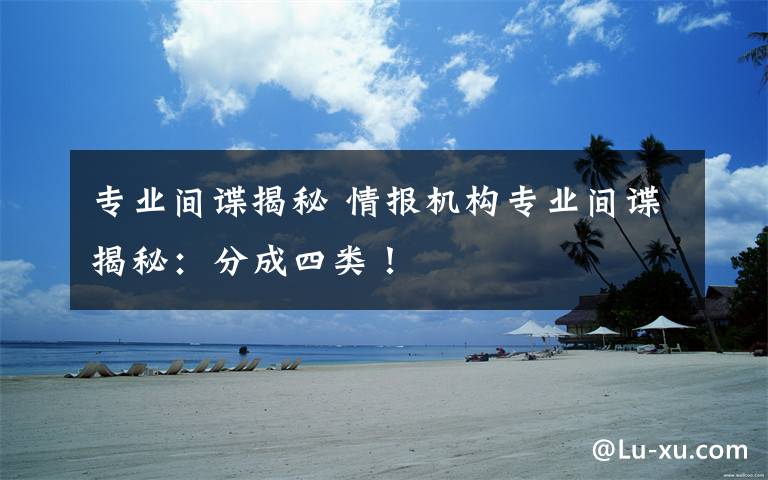 专业间谍揭秘 情报机构专业间谍揭秘：分成四类！