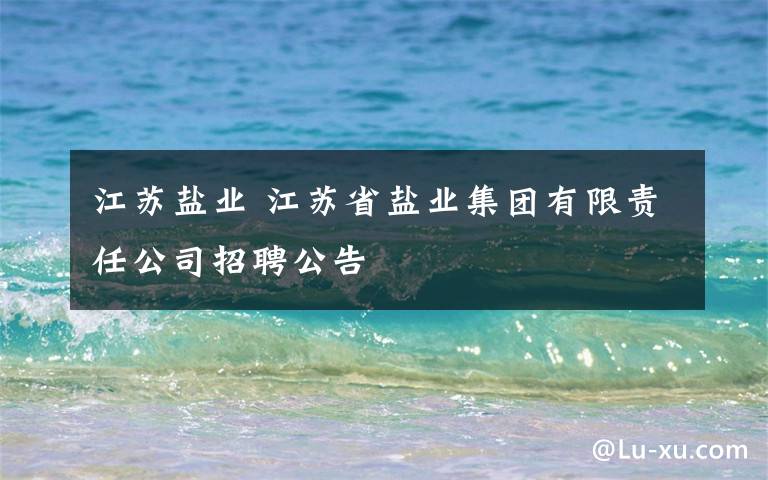 江苏盐业 江苏省盐业集团有限责任公司招聘公告