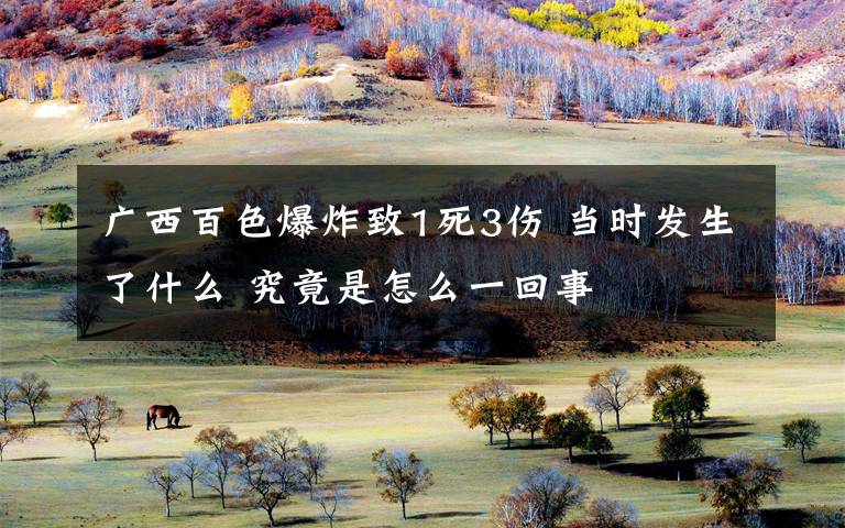 广西百色爆炸致1死3伤 当时发生了什么 究竟是怎么一回事