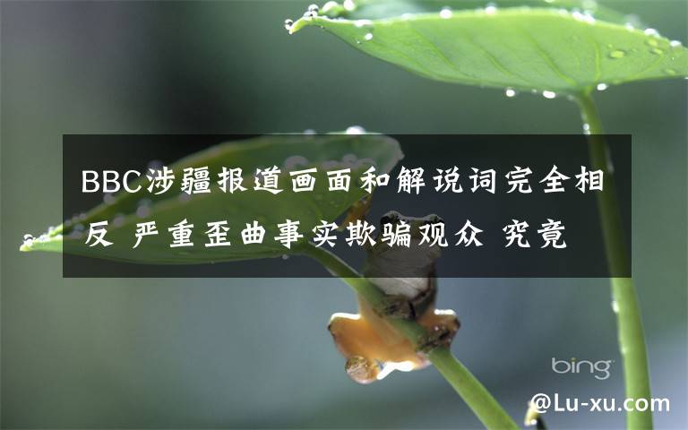 BBC涉疆报道画面和解说词完全相反 严重歪曲事实欺骗观众 究竟是怎么一回事?