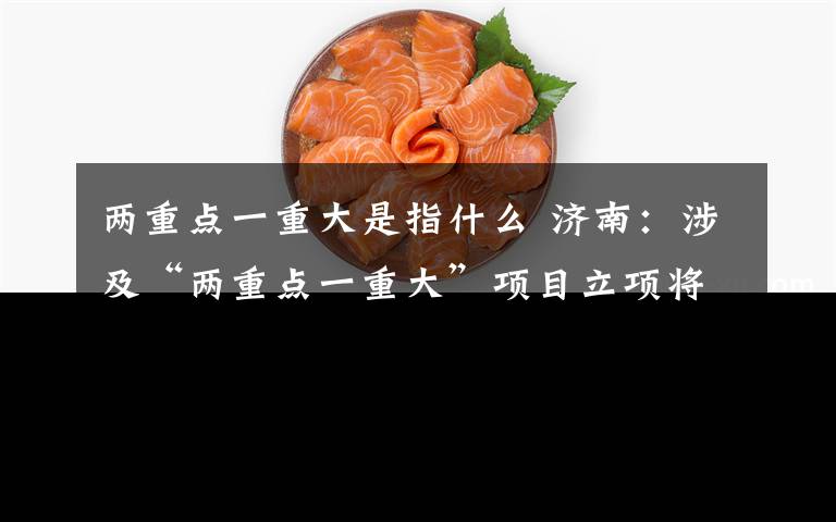 两重点一重大是指什么 济南:涉及“两重点一重大”项目立项将联合审批