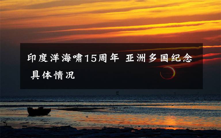 印度洋海啸15周年 亚洲多国纪念 具体情况