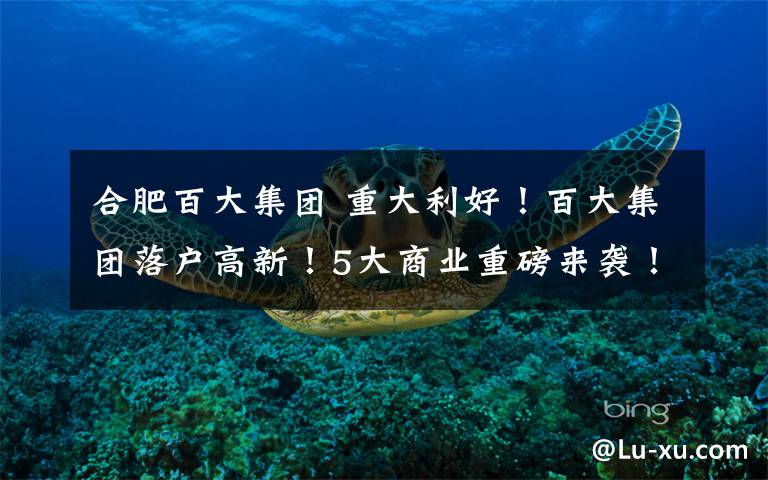 合肥百大集团 重大利好!百大集团落户高新!5大商业重磅来袭!