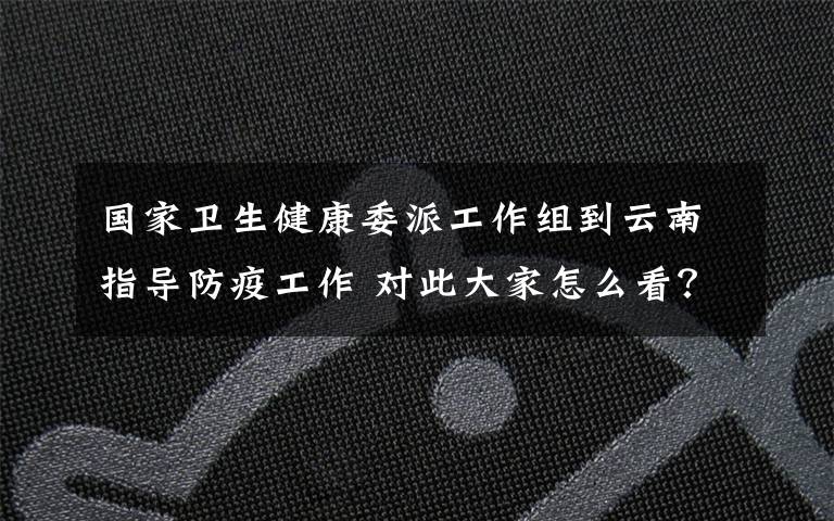 国家卫生健康委派工作组到云南指导防疫工作 对此大家怎么看?