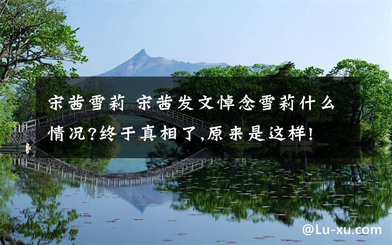 宋茜雪莉 宋茜发文悼念雪莉什么情况?终于真相了,原来是这样!